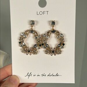 LOFT Gold and Black Crystal Earrings